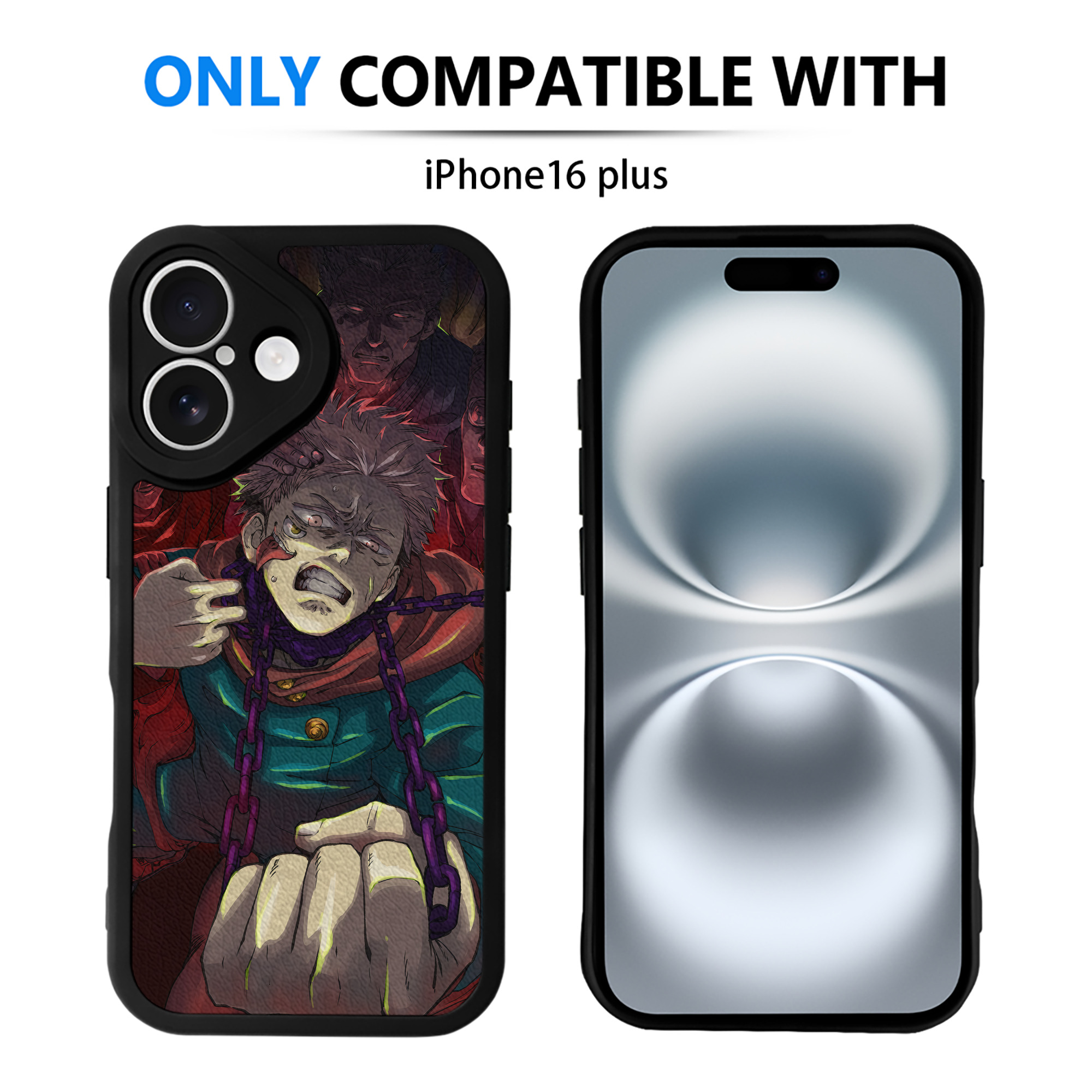（画像用） 呪術廻戦 Jujutsu Kaisen 【iPhone 16シリーズ対応】シリコンスマホケース（レザー調） 材質：シリコン